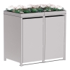 Vuilnisbak doos Tilda voor 2 - 240L in Lichtgrijs metallic