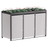 Vuilnisbak doos Tilda voor 3 - 240L in Lichtgrijs metallic met donkergrijs frame