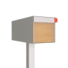 Vrijstaande brievenbus model Americano Wit met houten decoratief front