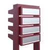 Postkastsysteem Stairs voor vier Rood met RVS inwerpklep