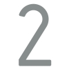 Modern huisnummer '' 2 '' - 245 mm in grijs metallic