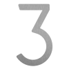 Modern huisnummer '' '3' ' - 245 mm in RVS