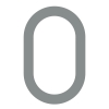 Modern House Number '' '0' ' - 200 mm in grijs metallic