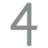 Modern House Number '' 4 '' - 200 mm in grijs metallic