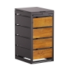 Vuilnisbak doos Kim voor 1 - 120L in Zwart met houten decor front