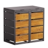 Vuilnisbak doos Kim voor 2 - 120L in Zwart met houten decor front