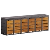 Vuilnisbak doos Kim voor 6 - 120L in Zwart met houten decor front