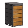 Vuilnisbak doos Edda voor 1 - 240L in Zwart met houten decor front