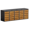 Vuilnisbak doos Edda voor 5 - 240L in Zwart met houten decor front