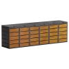 Vuilnisbak doos Edda voor 6 - 240L in Zwart met houten decor front