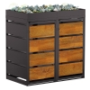 Vuilnisbak doos Egon voor 2 - 120L in Zwart met houten decor front