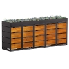 Vuilnisbak doos Egon voor 5 - 120L in Zwart met houten decor front