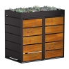 Vuilnisbak doos Edgar voor 2 - 240L in Zwart met houten decor front