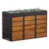 Vuilnisbak doos Edgar voor 3 - 240L in Zwart met houten decor front