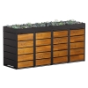 Vuilnisbak doos Edgar voor 4 - 240L in Zwart met houten decor front