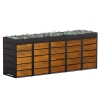 Vuilnisbak doos Edgar voor 5 - 240L in Zwart met houten decor front