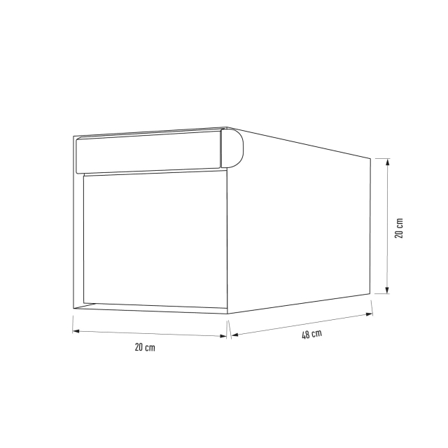 Brievenbus model Americano Wit met HPL-front | Muur