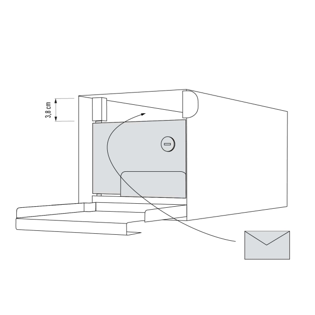 Brievenbus model Americano Wit met HPL-front | Muur