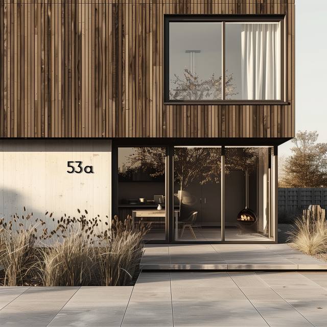Modern huisnummer '' 8 '' - 200 mm in wit