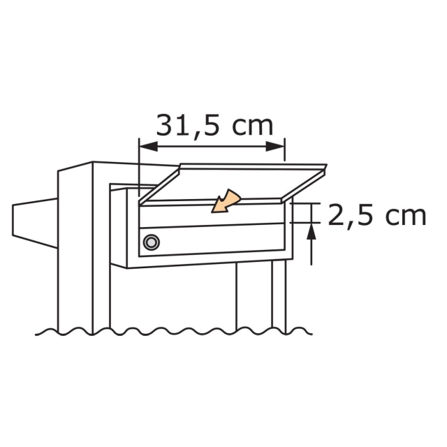 Postkastsysteem Stairs voor vier Grijs Metallic