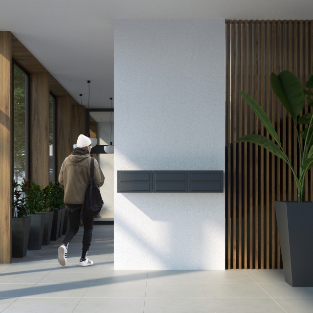 Postkastsysteem Cube voor twee Antraciet