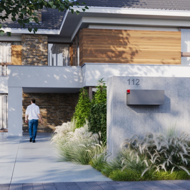 Brievenbus model Americano Wit met HPL-front | Muur