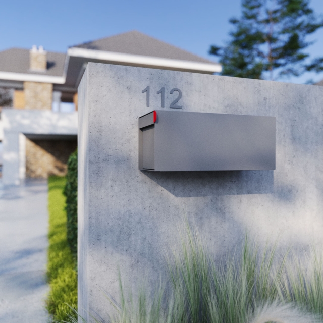 Brievenbus model Americano Wit met HPL-front | Muur