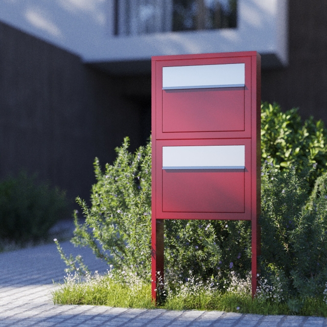 Postkastsysteem Elegance voor twee Okerbruin met RVS inwerpklep