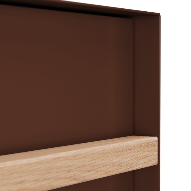 Oxford brievenbus in bruin met houten handvat