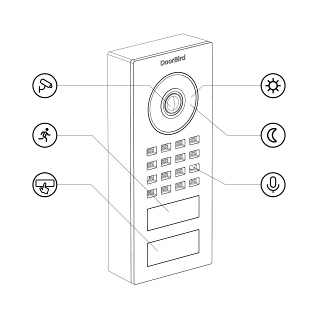 Opbouw deurintercom Smart-ON Doorbird D1101V  in Beige-grijs