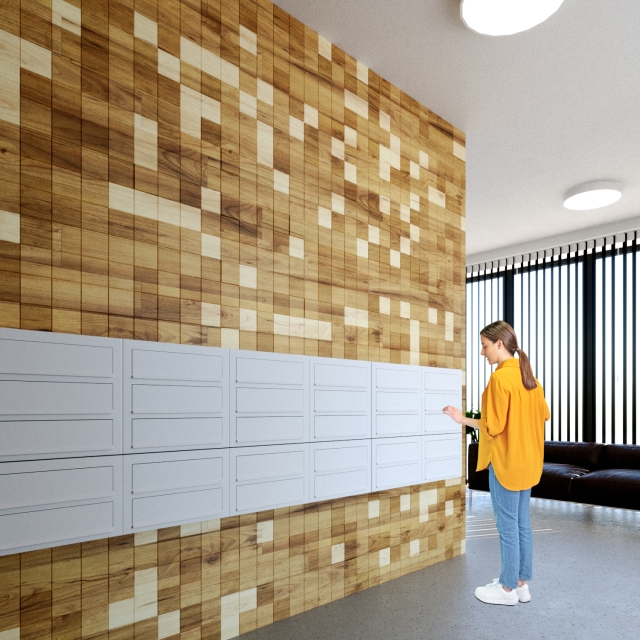 Postkastsysteem Cube voor drie Grijs Metallic met RVS inwerpklep