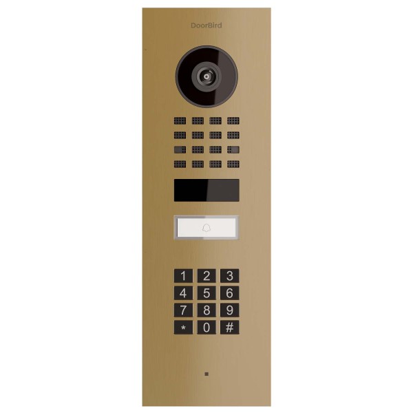 Inbouwdeurintercom Smart-IN Doorbird D1101KV met Keypad module met Messing uitstraling