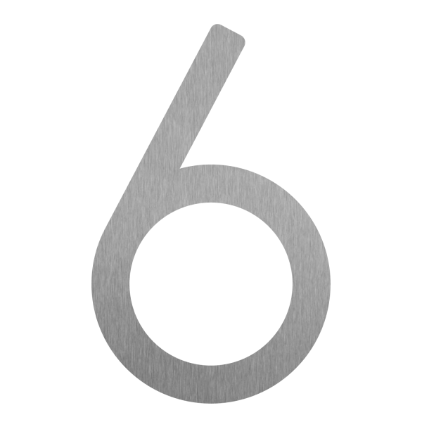 Modern House Number '' 6 '' - 200 mm in RVS