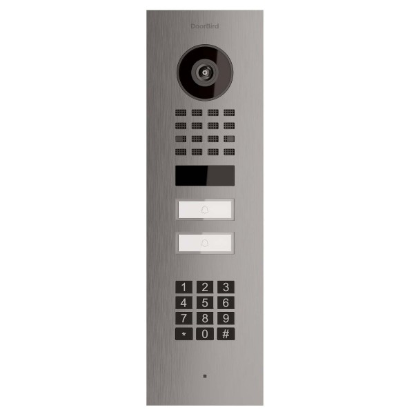 Inbouwdeurintercom Smart-IN for Two Doorbird D1102KV met Keypad module van roestvrij staal