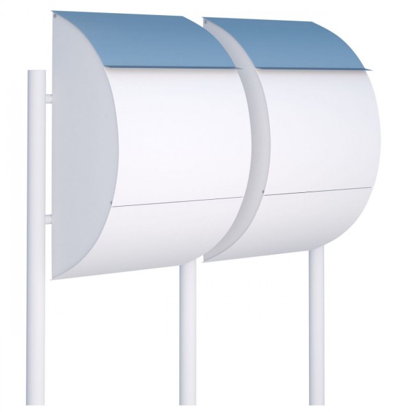 Postkastsysteem Jumbo voor twee Wit met RVS inwerpklep