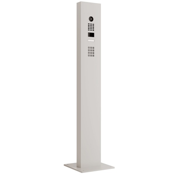 Intercomsysteem met standaard + bodemplaat met Keypad module Smart Doorbird D1101KV in wit