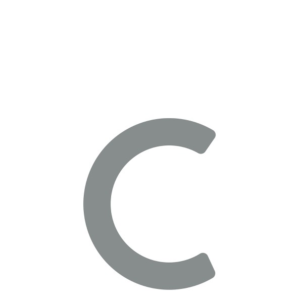 Letter Modern "c" - 152 mm in grijs metallic