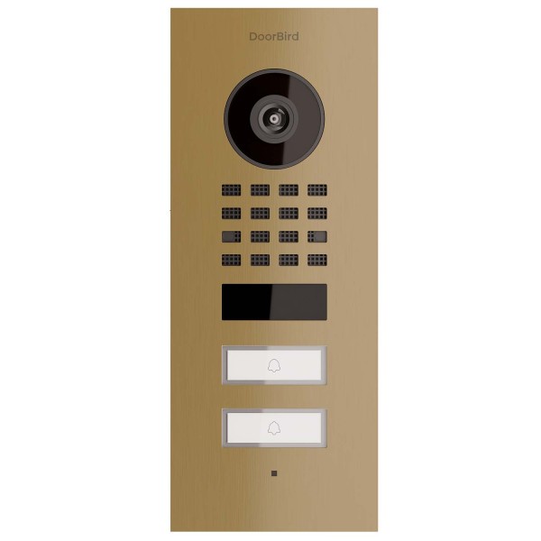 Inbouwdeurintercom Smart-IN Doorbird for Two D1102V met Messing uitstraling