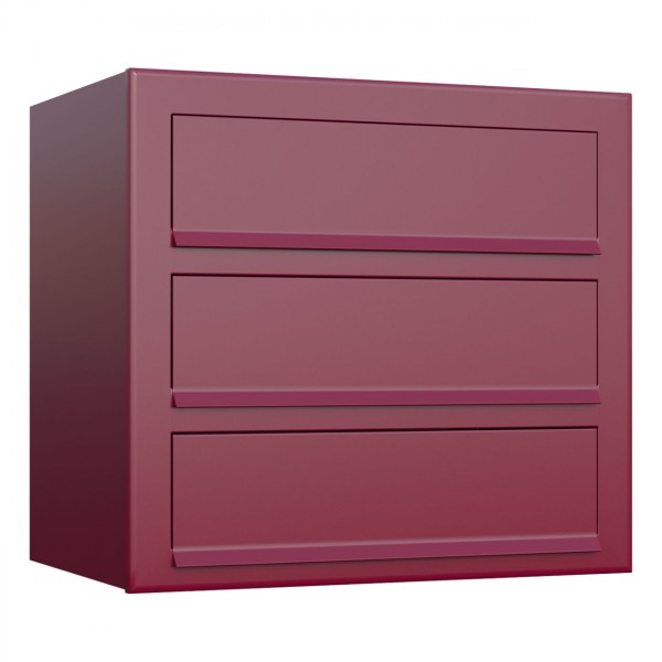 Postkastsysteem Cube voor drie Rood