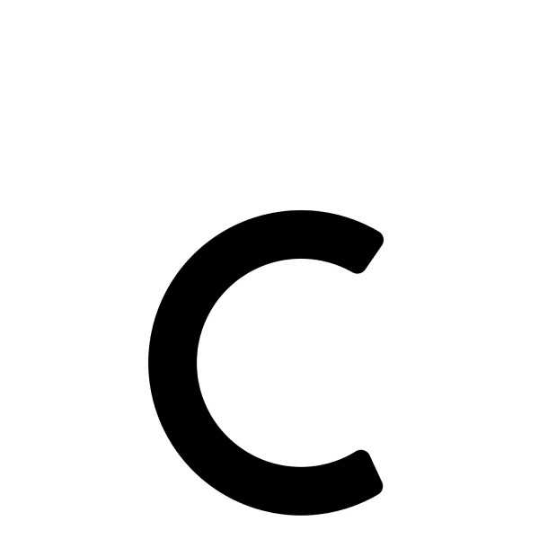 Letter Modern "c" - 152 mm in zwart
