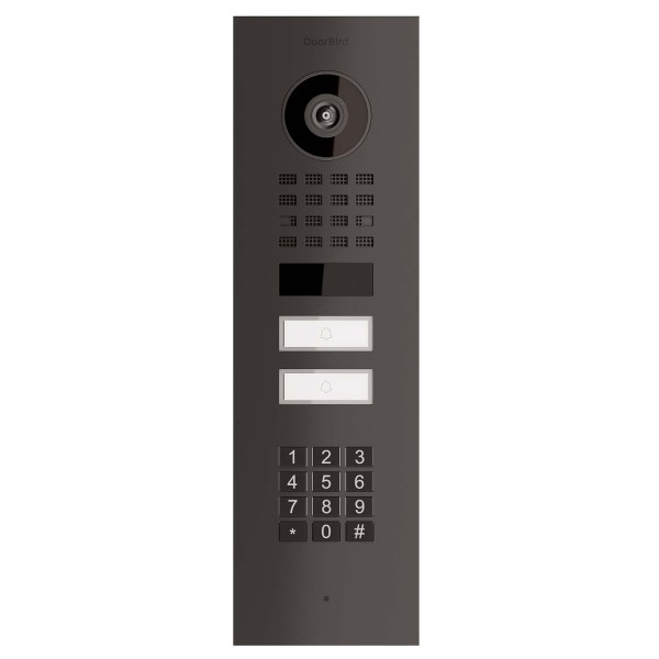 Inbouwdeurintercom Smart-IN for Two Doorbird D1102KV met Keypad module in grafietzwart