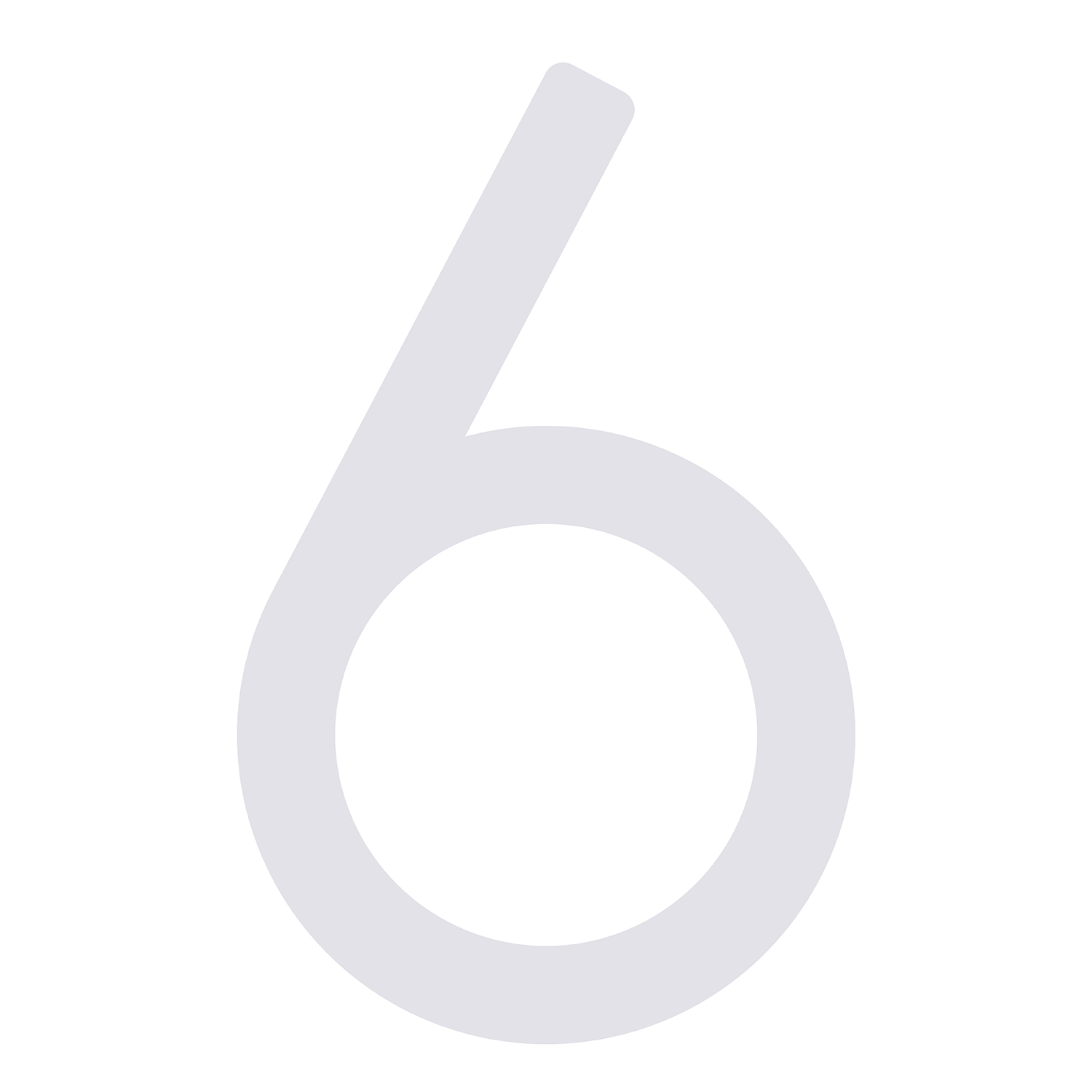 huisnummer ''6'' Wit | ''6'' Muur-nummers modern | Cijfers en Letters | Brievenbussen Vijstaande brievenbussen Buitenverlichting Bravios Design