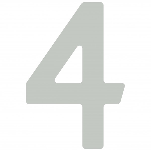 Huisnummer ''4'' Lichtgrijs