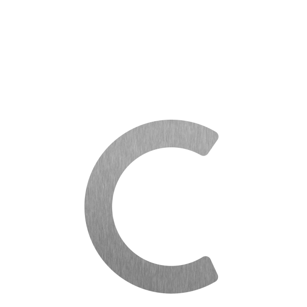 Letter Modern "c" - 152 mm gemaakt van Okerbruin staal