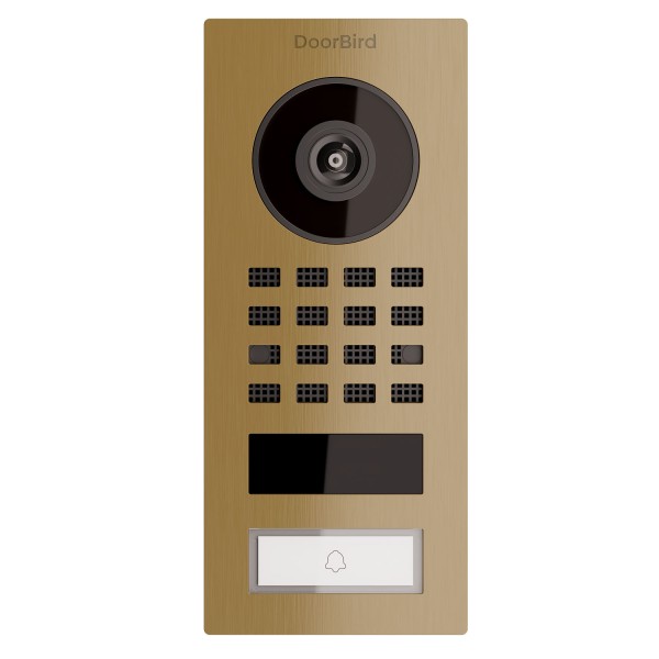 Opbouw deurintercom Smart-ON Doorbird D1101V met messing uitstraling