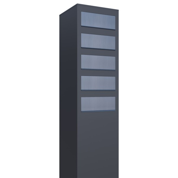 Postkastsysteem Monolith for Five Antraciet met RVS inwerpklep