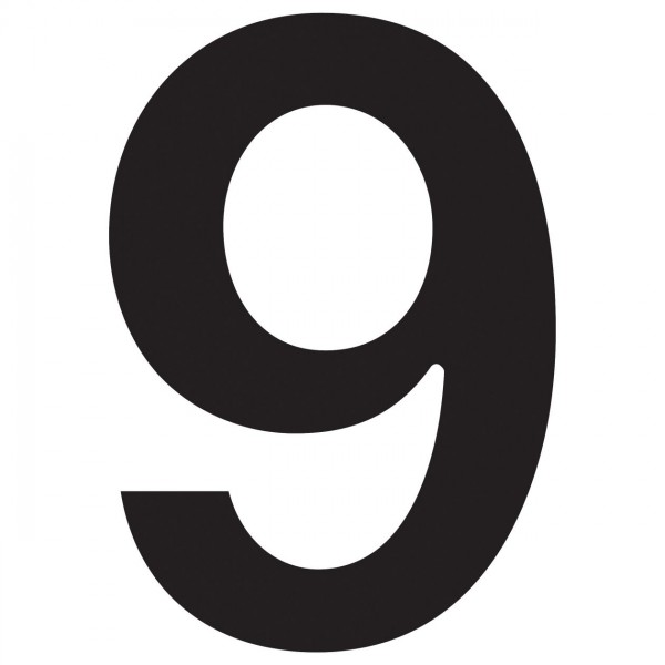 huisnummer ''9'' Zwart