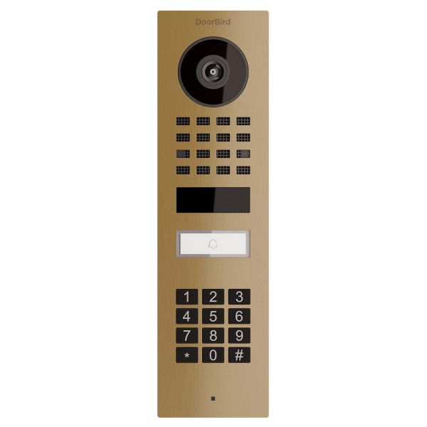 Opbouwdeurintercom Smart-ON Doorbird D1101KV met Keypad module met Messing uitstraling