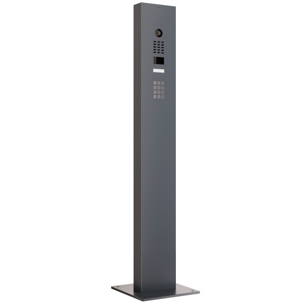 Intercomsysteem met standaard + bodemplaat met Keypad module Smart Doorbird D1101KV in antraciet