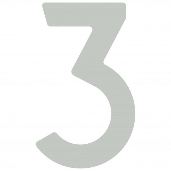 Huisnummer ''3'' Lichtgrijs